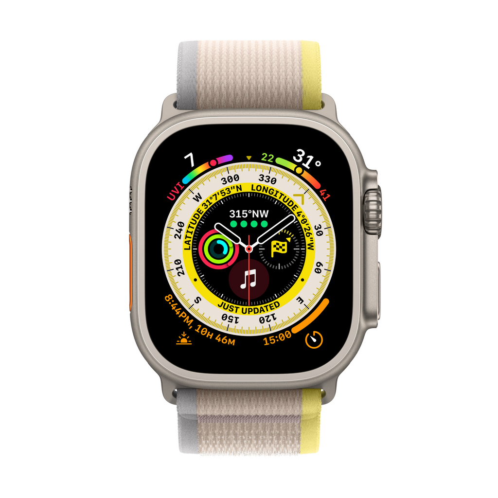 Ultra โข Titanium Case with Yellow/Beige Trail Loop from iWorld