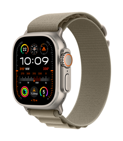 Apple Watch Ultra 2 GPS Cellular 49mm Titanium Case with Olive Alpine Loop Medium
