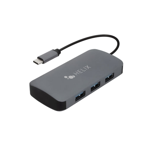 Helix USB-C to 4Port USB-A HUB BLACK 117-0578