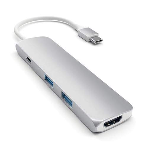 Satechi Slim USB-C Multi-Port Adapter 4K Silver ST-CMAS